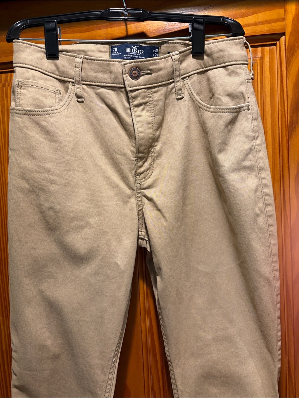 Hollister Beige Super  Skinny High-Rise Jeans